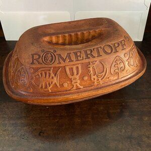 Romertopf Vintage Terracotta clay pot dutch oven potato roaster West Germany